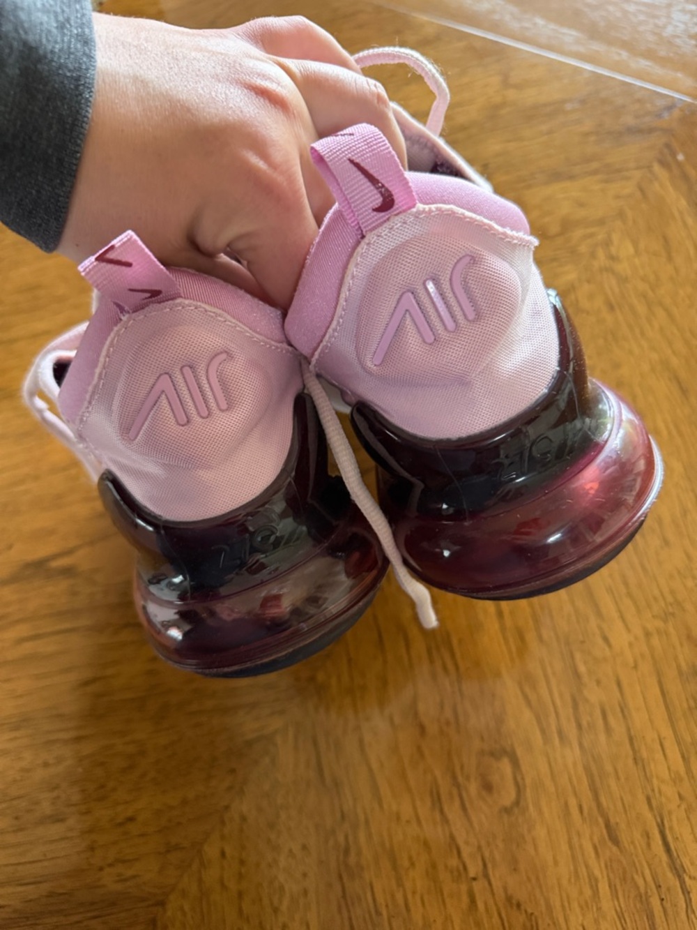 Nike Air Max 270 Womens Light Pink and Maroon Sneakers - Picture 4 of 7